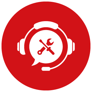 icon headset with wrench and screwdriver in chat bubble