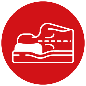 icon person lying on mattress and pillow with straight spine