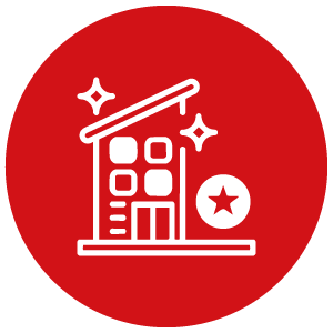icon sparkle building with star