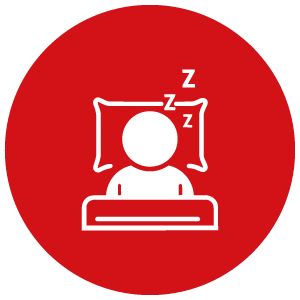 icon person tucked in sleeping