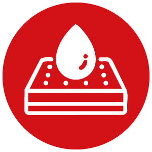 icon drop of water and mattress